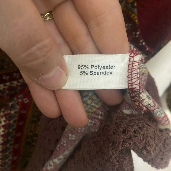 Yak & Yeti women's M nordic print crochet trim pocket tunic mini dress EUC - Picture 4 of 8